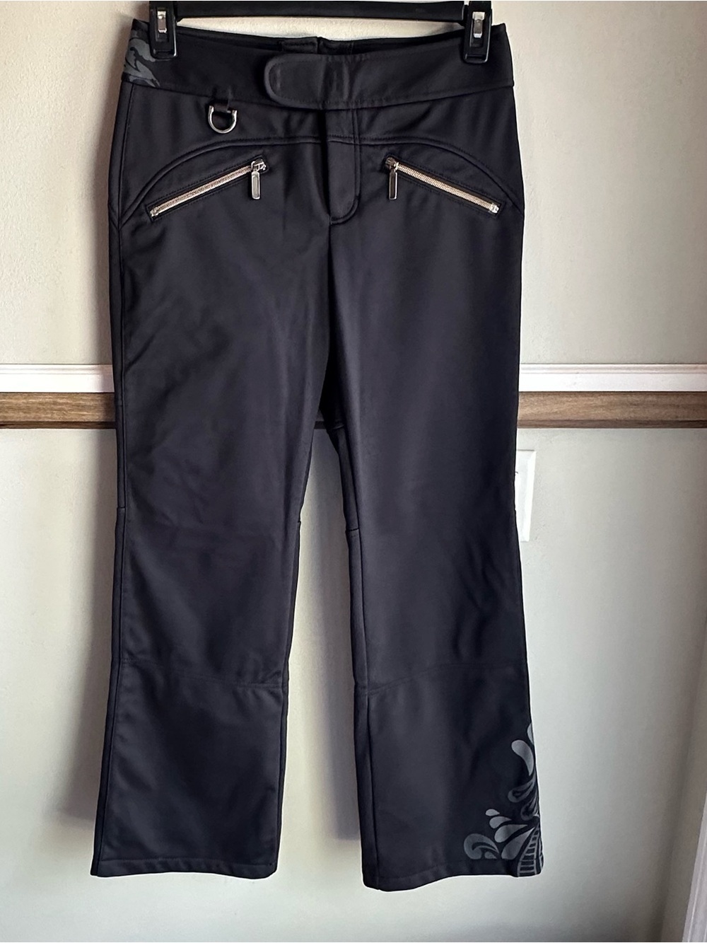 Athleta Glacier Black Soft Shell Fleece Lined Bootcut Ski Snow Pants​